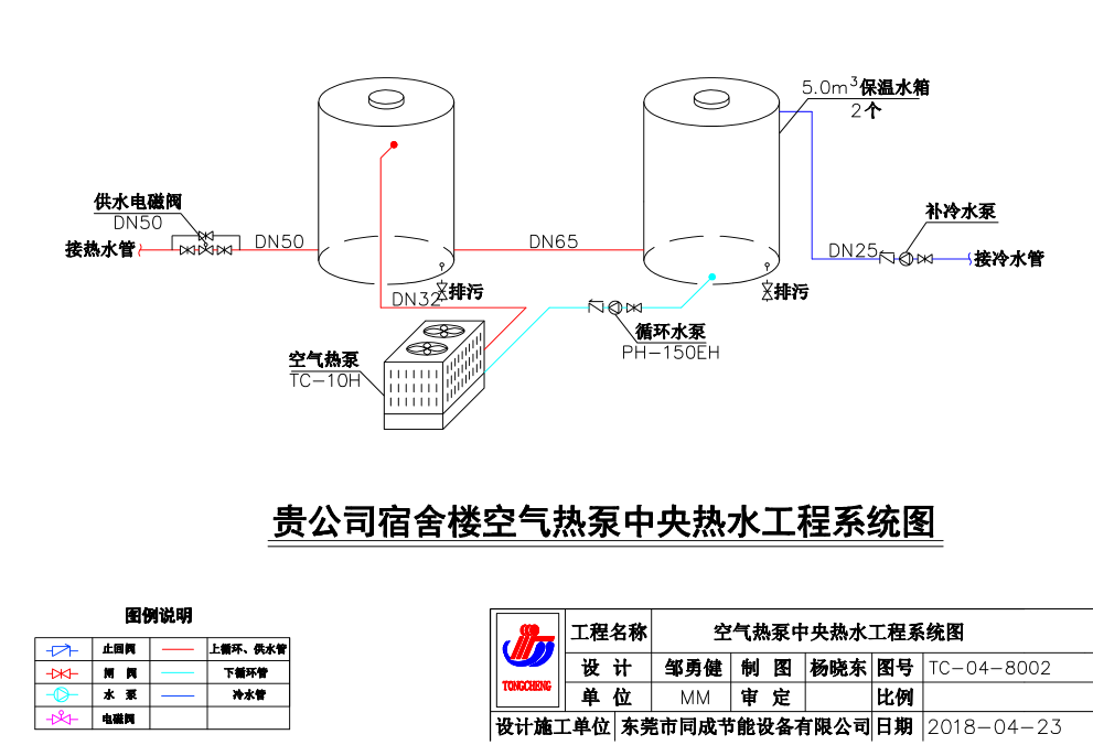 空氣能熱水器施工圖